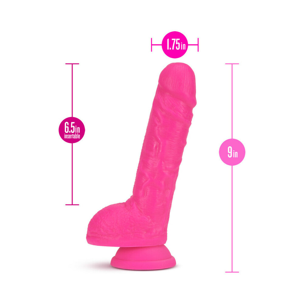 Neo 9in Dual Density Dildo Neon Pink