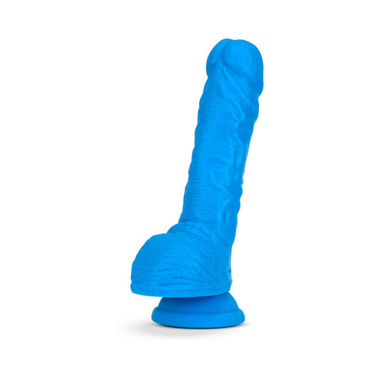 Neo 9in Dual Density Dildo Neon Blue