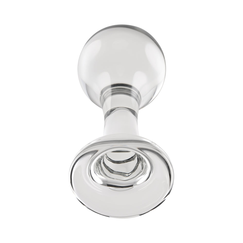 Gender X The Baller Round Glass Anal Plug Clear