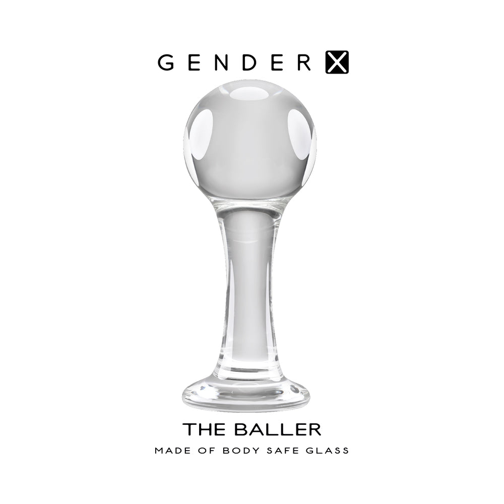 GX Baller Round Glass Anal Plug Clear