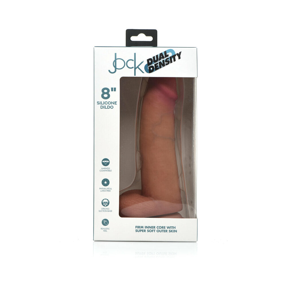 Jock Dual Dens 8in Sili Dildo w/Balls