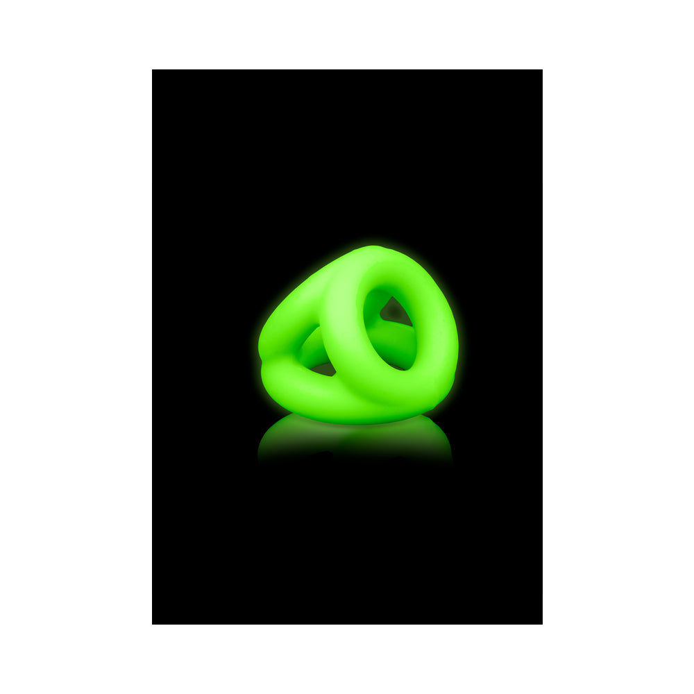 Ouch GITD Silicone Cock &Ball Sling Grn