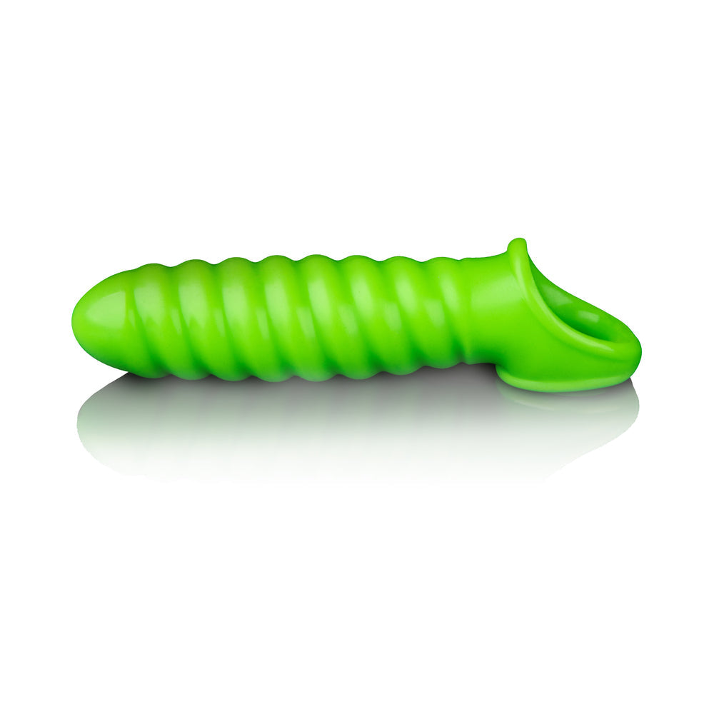 Ouch GITD Swirl Stretch PenisSleeve Grn