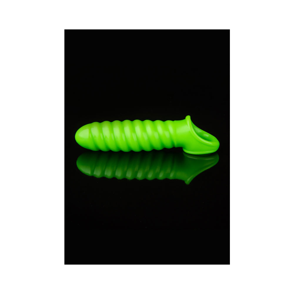 Ouch GITD Swirl Stretch PenisSleeve Grn