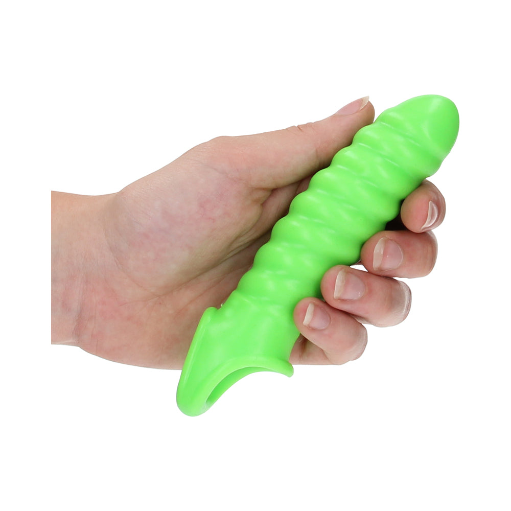 Ouch GITD Swirl Stretch PenisSleeve Grn