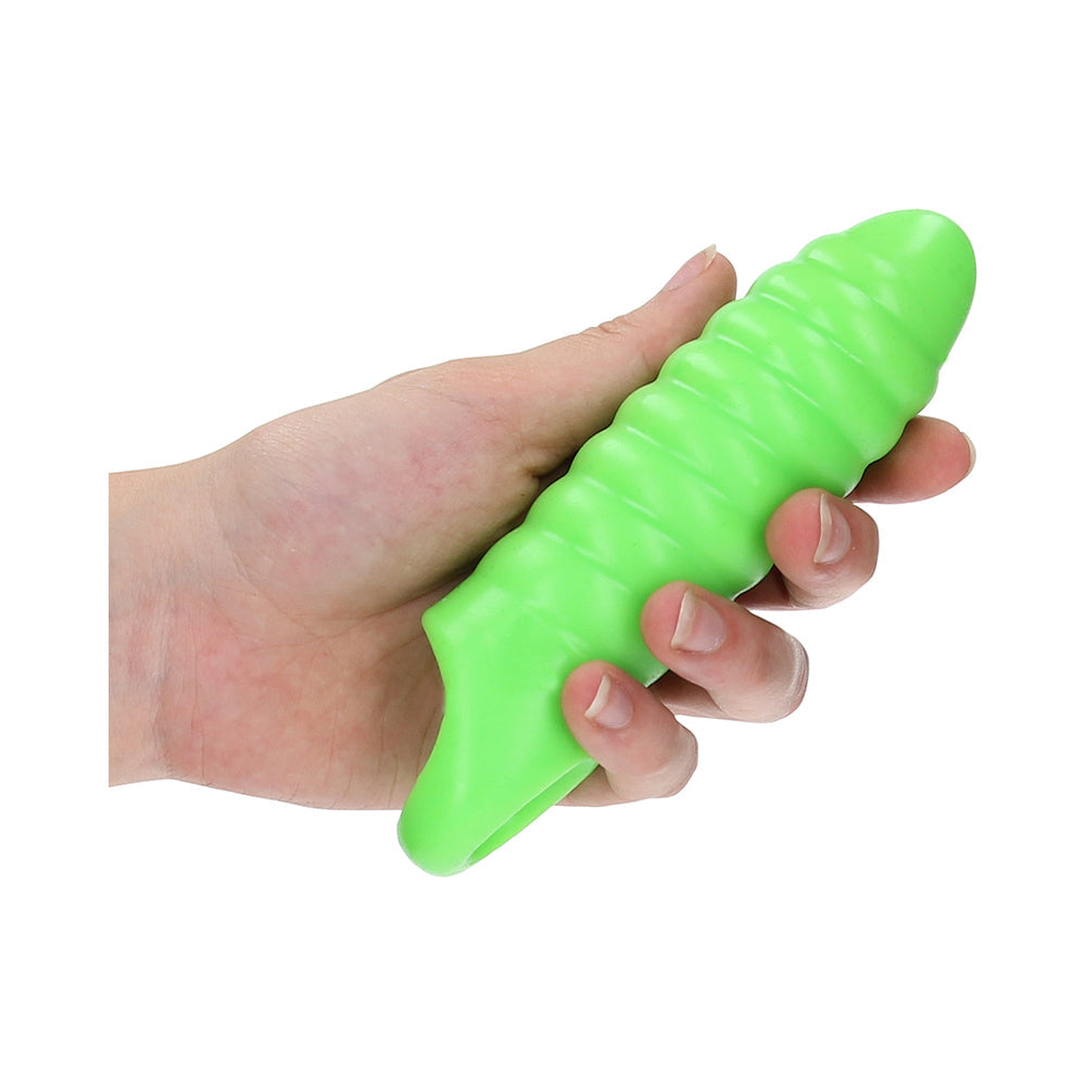 Ouch GITD Swirl Thick Penis Sleeve Grn