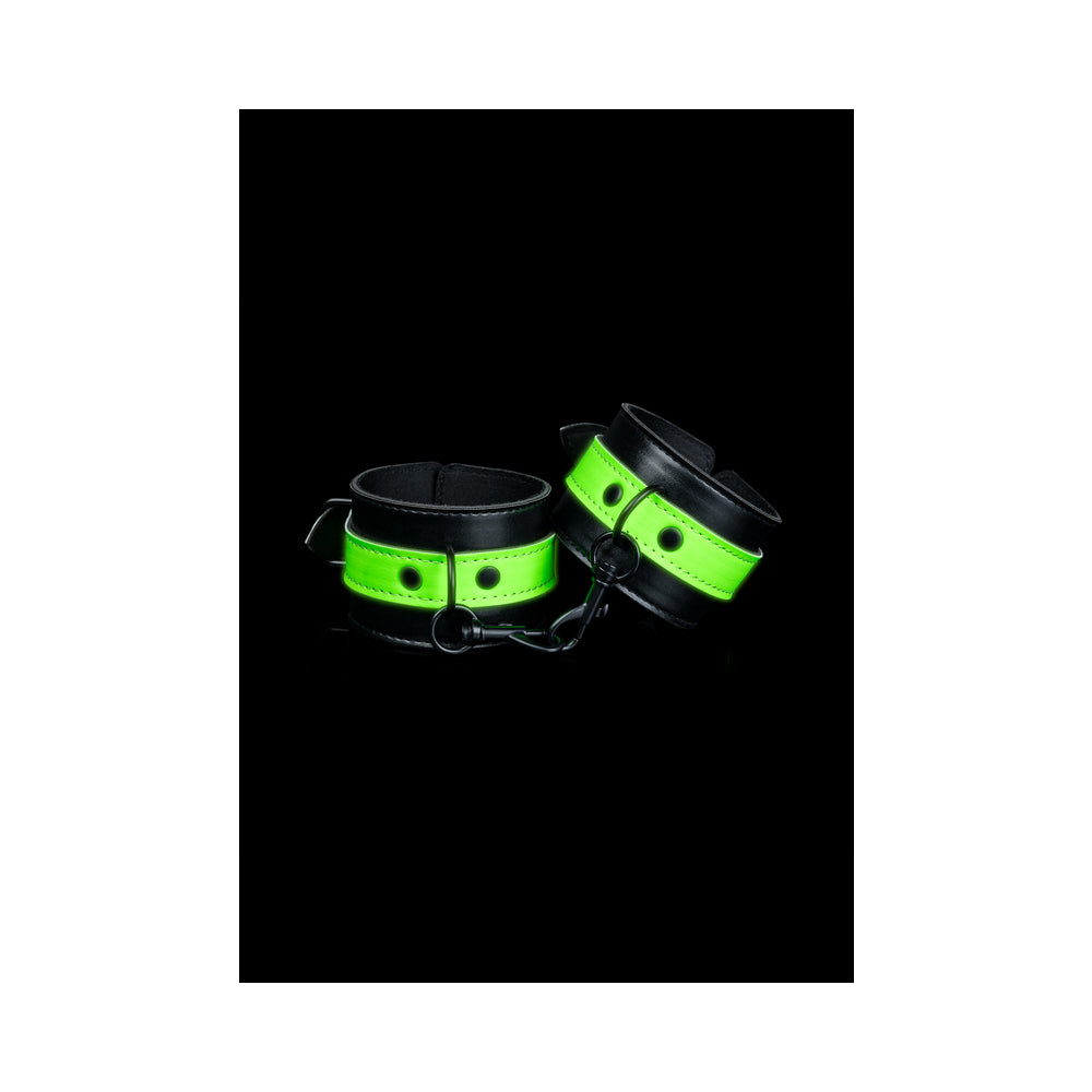 Ouch GITD Handcuffs Neon Green