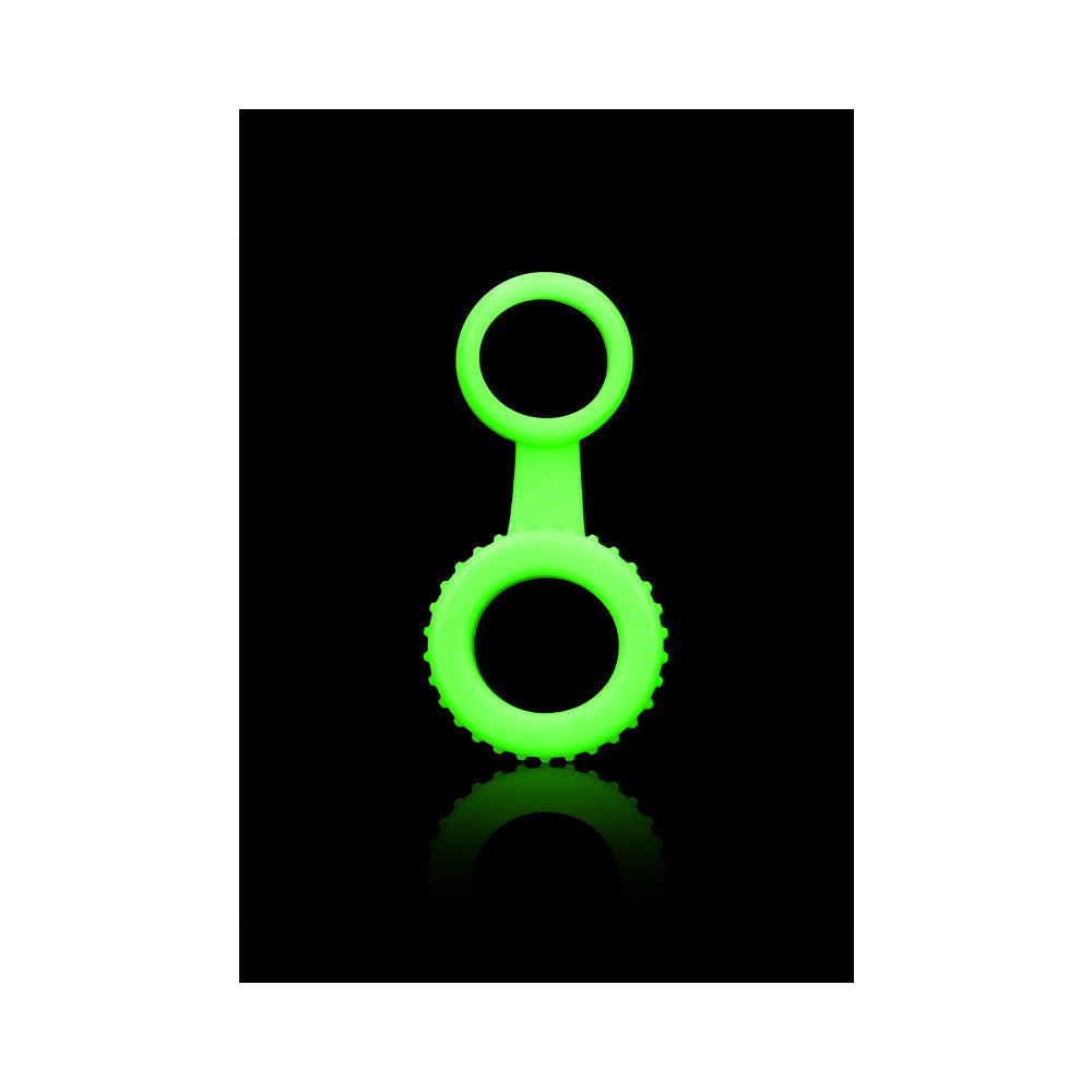 Ouch GITD Cockring&Ball Strap NeonGreen