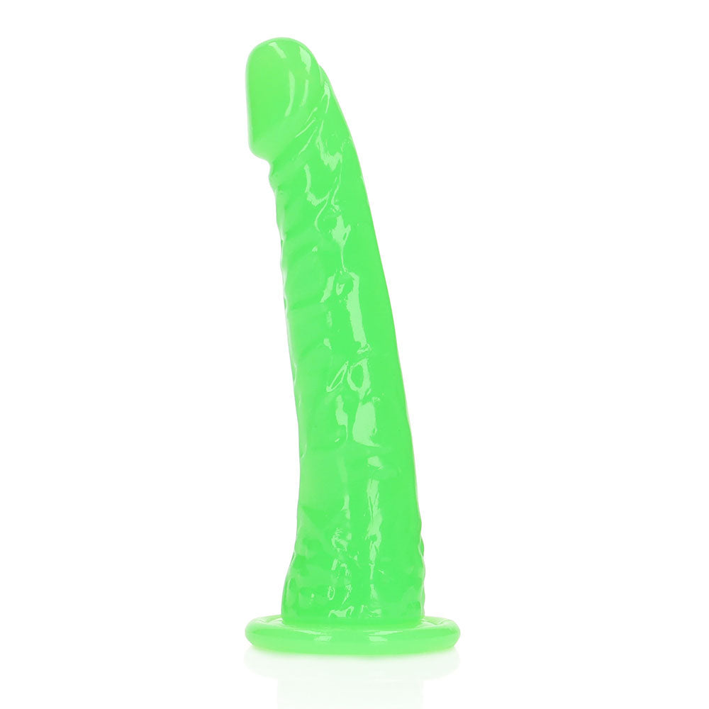 Realrock GITD Slim 6in Dildo Neon Green