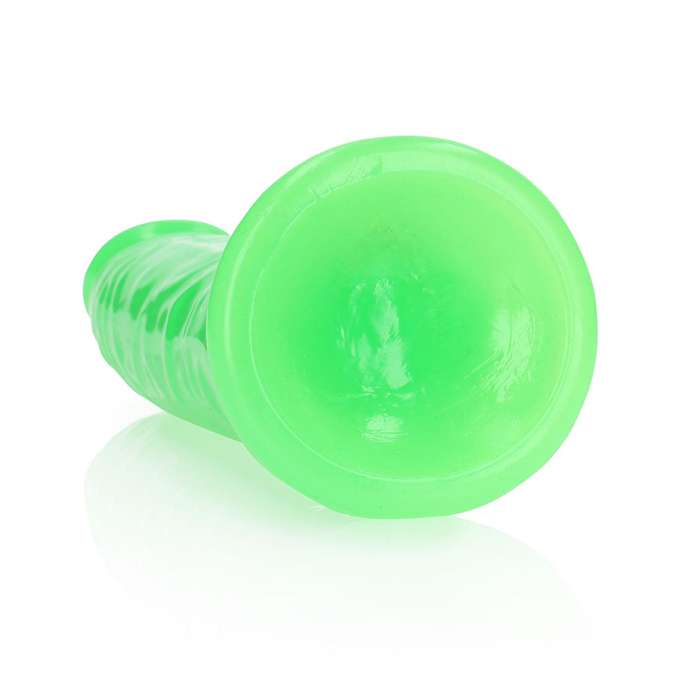 Realrock GITD Slim 9in Dildo Neon Green