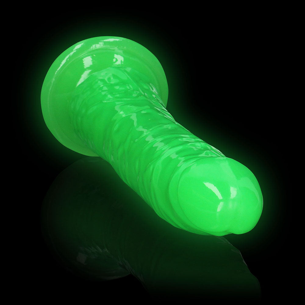 Realrock GITD Slim 9in Dildo Neon Green