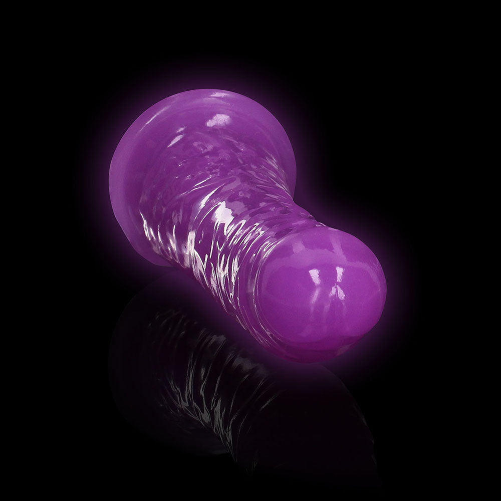 Realrock GITD Slim 6in Dildo Neon Purple