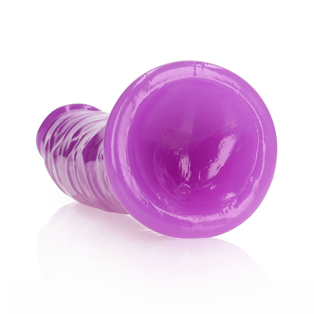 Realrock GITD Slim 8in Dildo Neon Purple