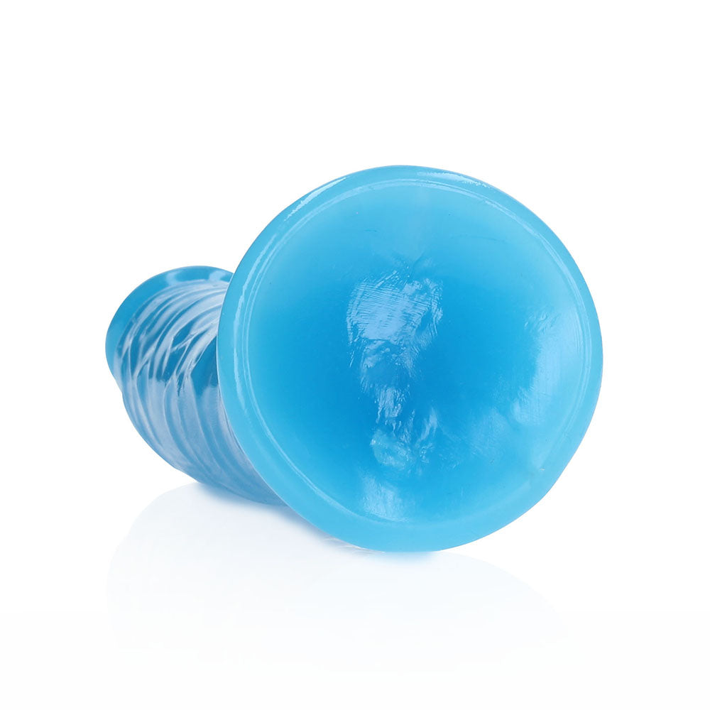 Realrock GITD Slim 7in Dildo Neon Blue