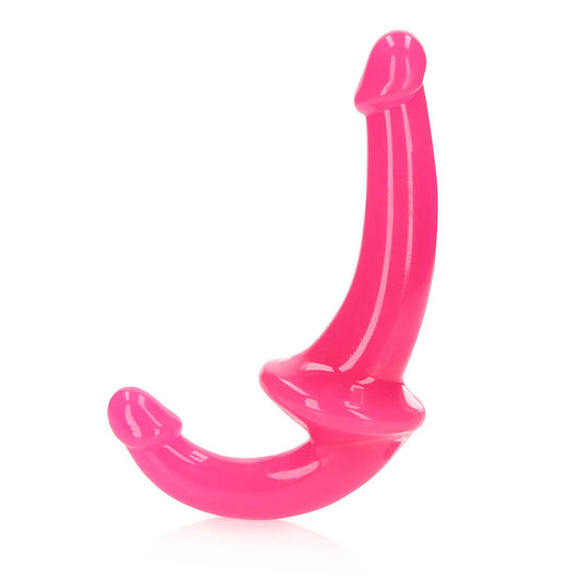 RealRock Glow in the Dark 6 in. Strapless Strap-On Dildo Neon Pink