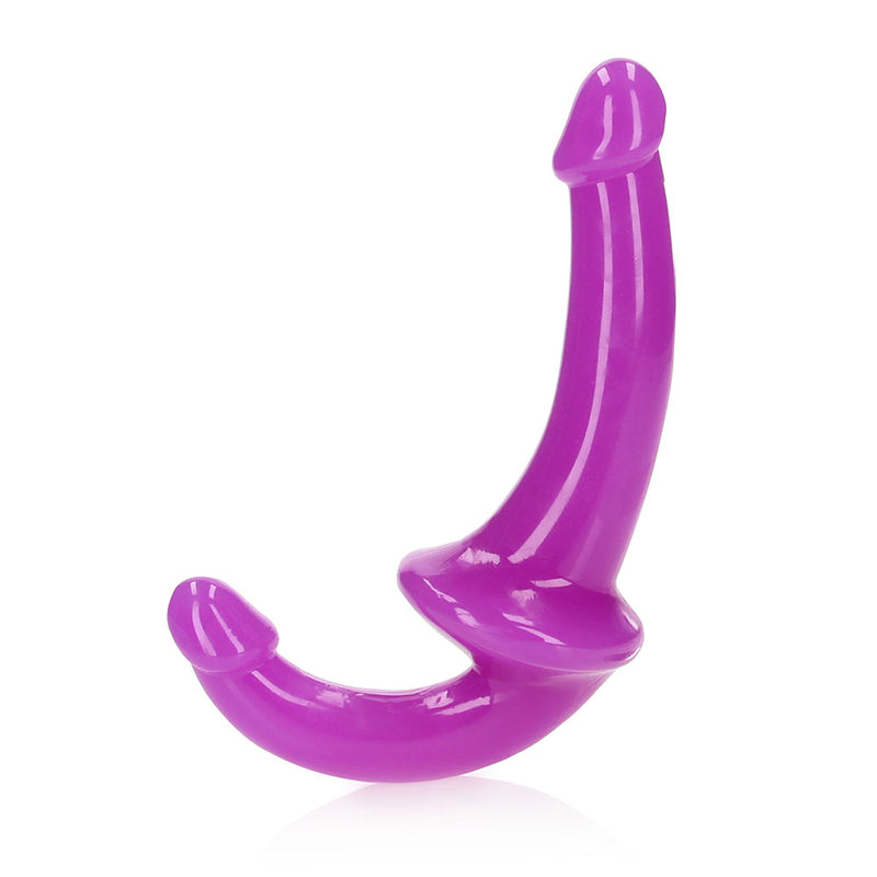 RealRock Glow in the Dark 6 in. Strapless Strap-On Dildo Neon Purple