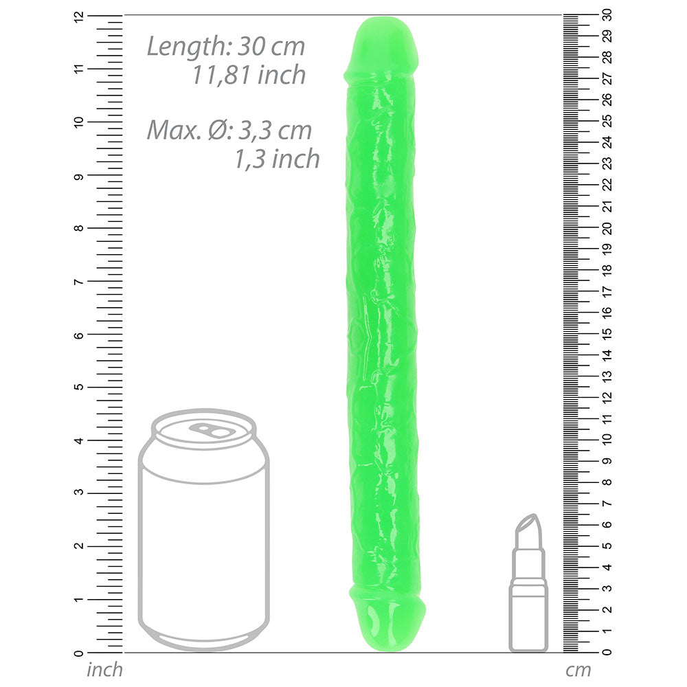 Realrock GITD Double Dong 12in NeonGreen