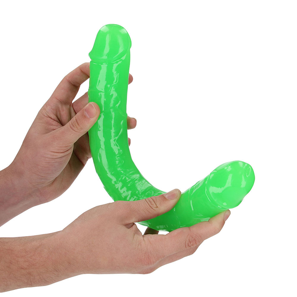 Realrock GITD Double Dong 15in NeonGreen