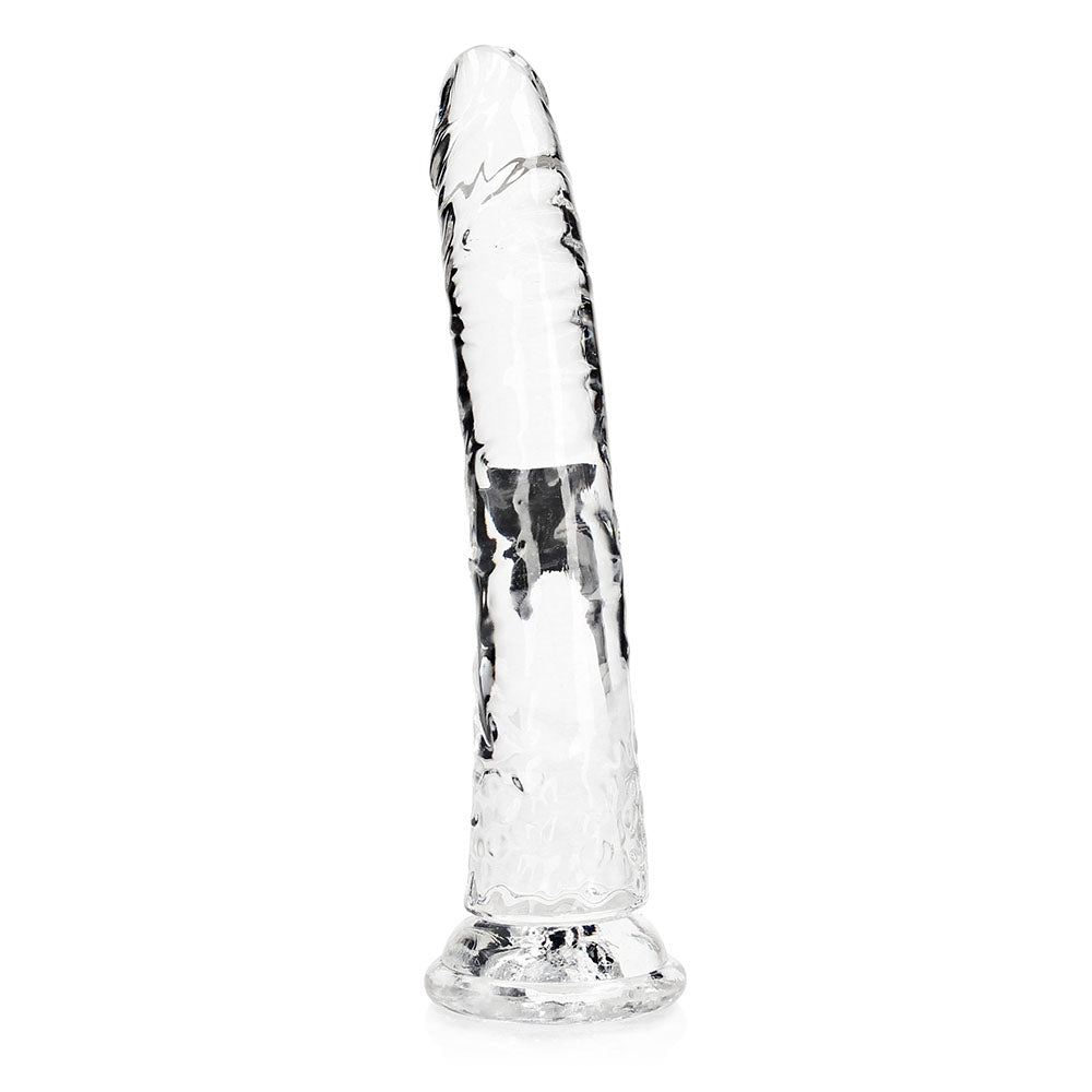 RealRock Crystal Clear Slim 10 in. Dildo Clear