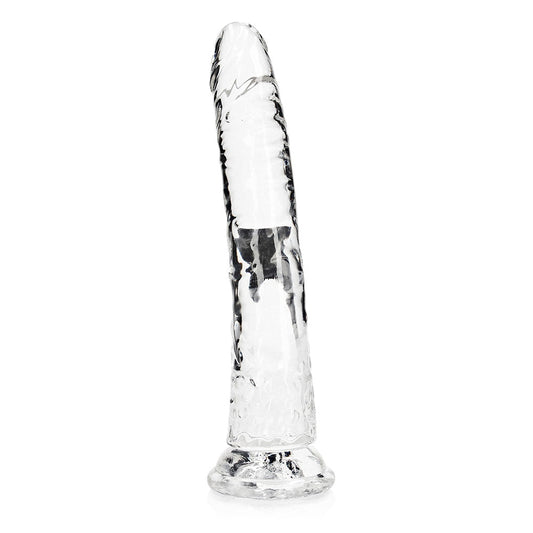 RealRock Crystal Clear Slim 10 in. Dildo Clear