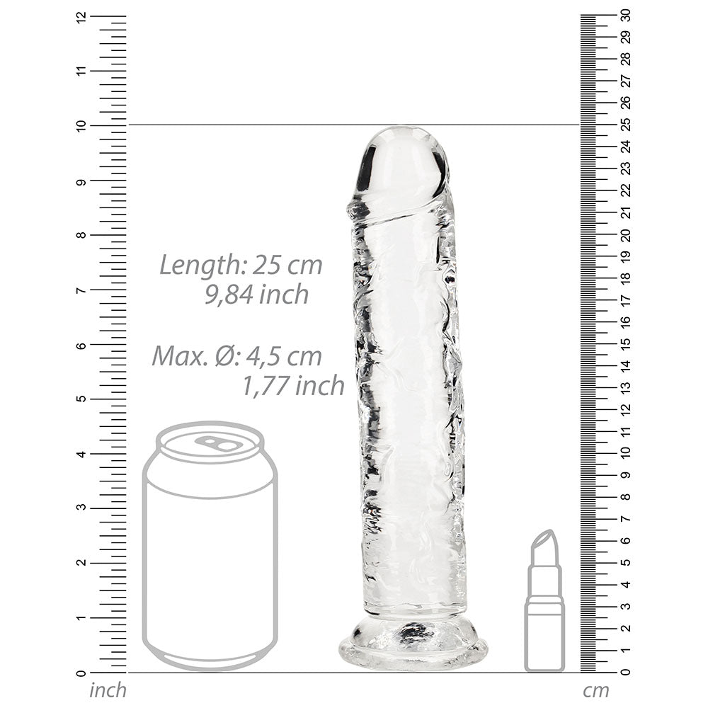 RealRock CC 9in StraightDildoNoBall Clr