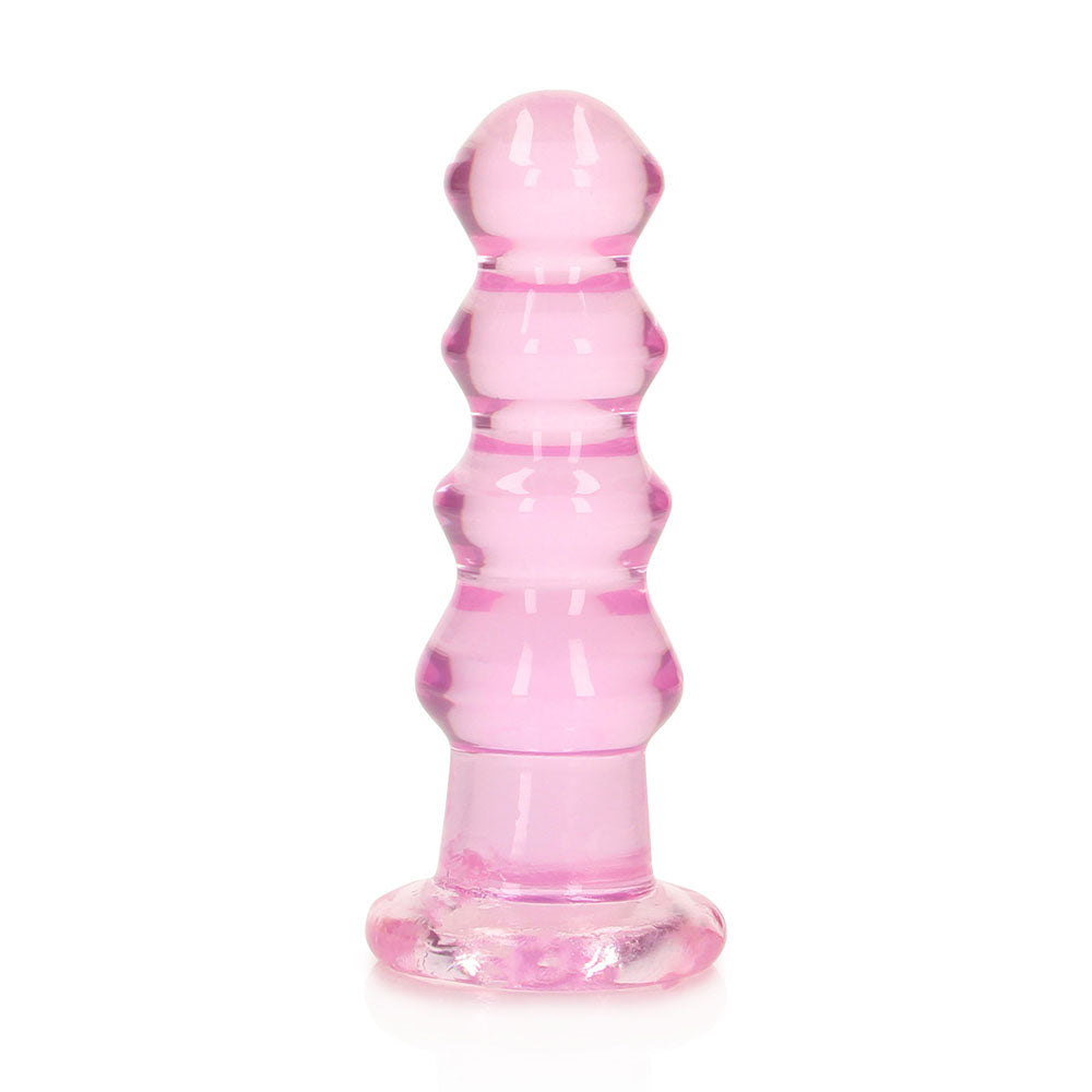 RealRock Crystal Clear Curvy 5.5 in. Dildo/Plug Pink