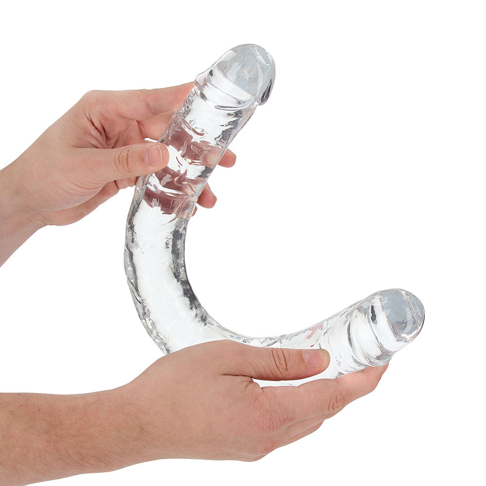 Consolador doble de 18 pulgadas con dos extremos de RealRock Crystal Clear Double Dong