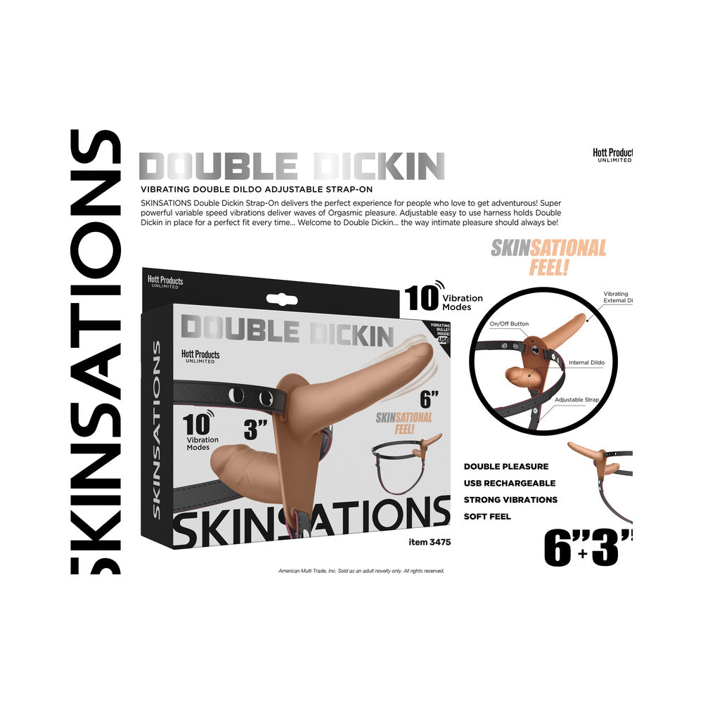 Skinsations Double Dickin Strap On W/Har