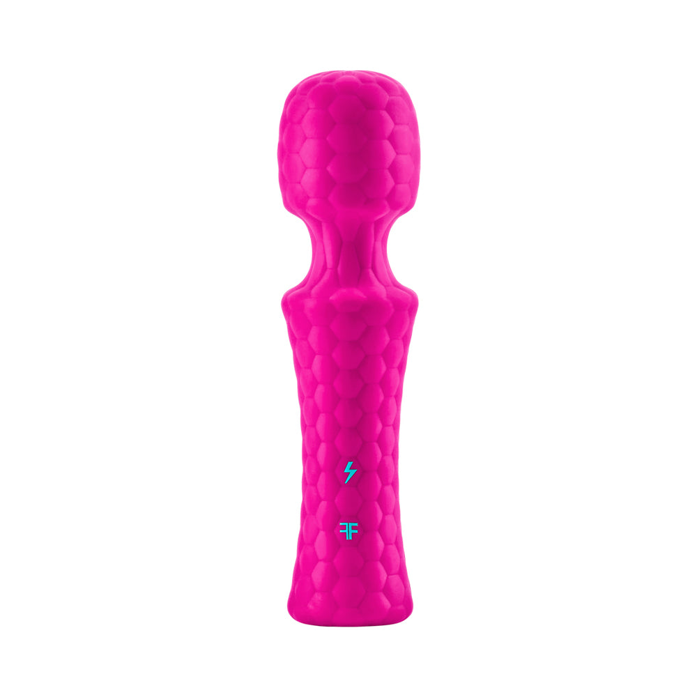 Mini vibrador de silicona texturizada flexible y recargable Ultra Wand de FemmeFunn, color rosa