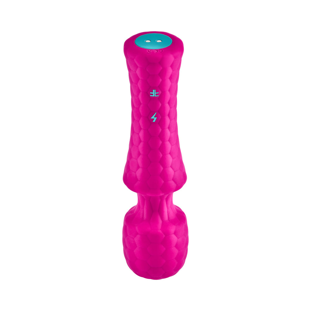 Mini vibrador de silicona texturizada flexible y recargable Ultra Wand de FemmeFunn, color rosa