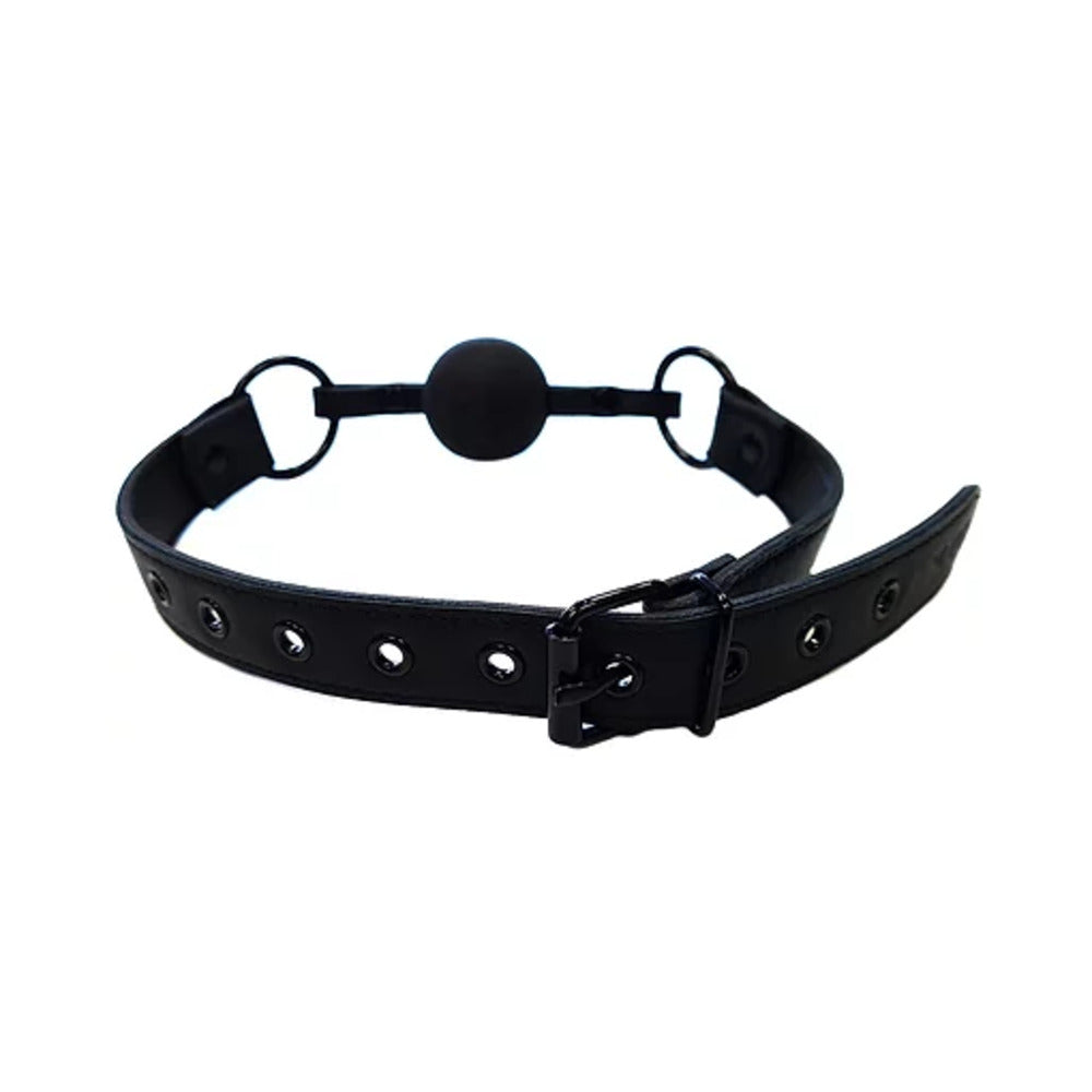 Rouge Leather Ball Gag Black W/Access