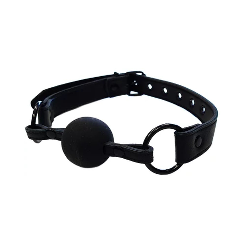 Rouge Leather Ball Gag Black W/Access