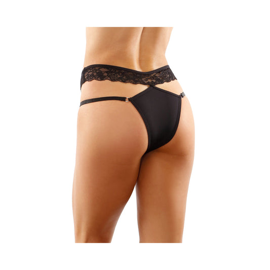 Ren MF Panty w DblStrap Waist Blk LXL