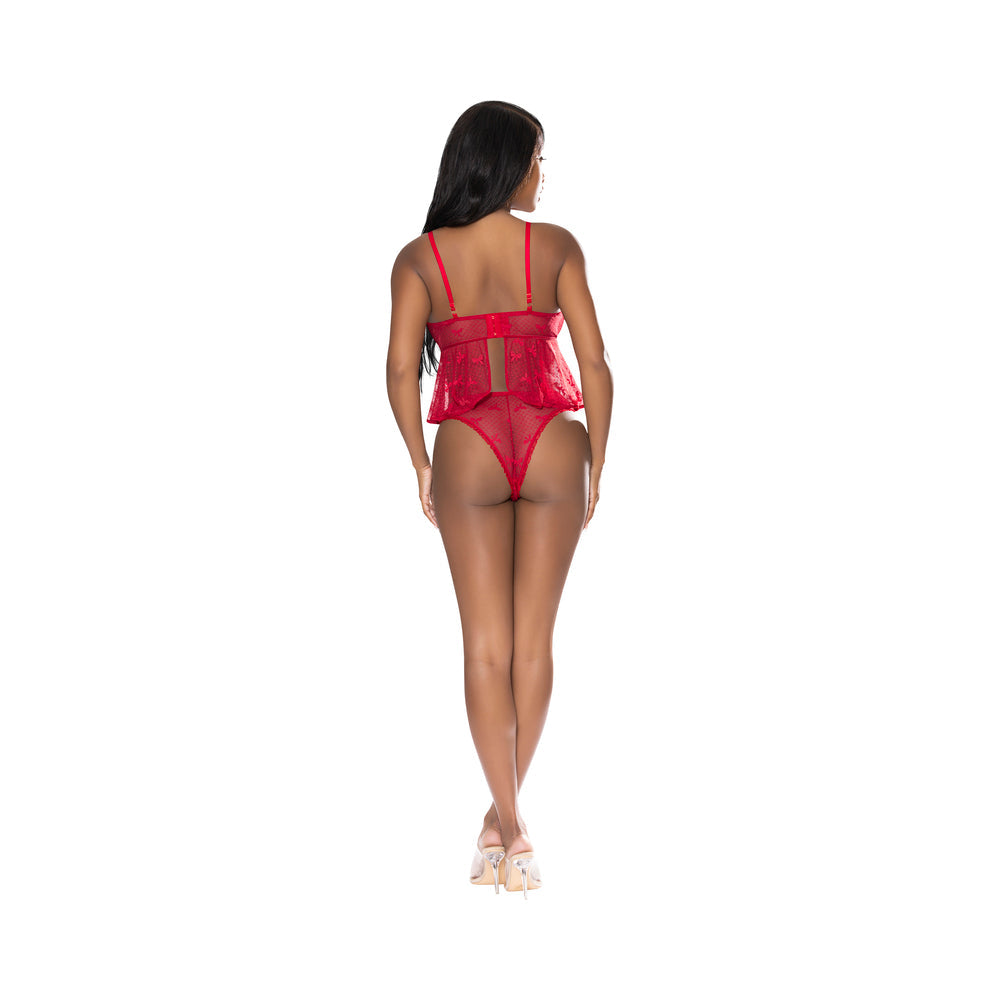 Conjunto de camisola y braguita atrevida Flutter de Magic Silk con amor, rojo, talla S/M