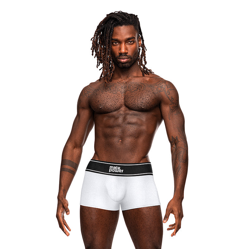 Male Power Modal Rib Pouch Short White L