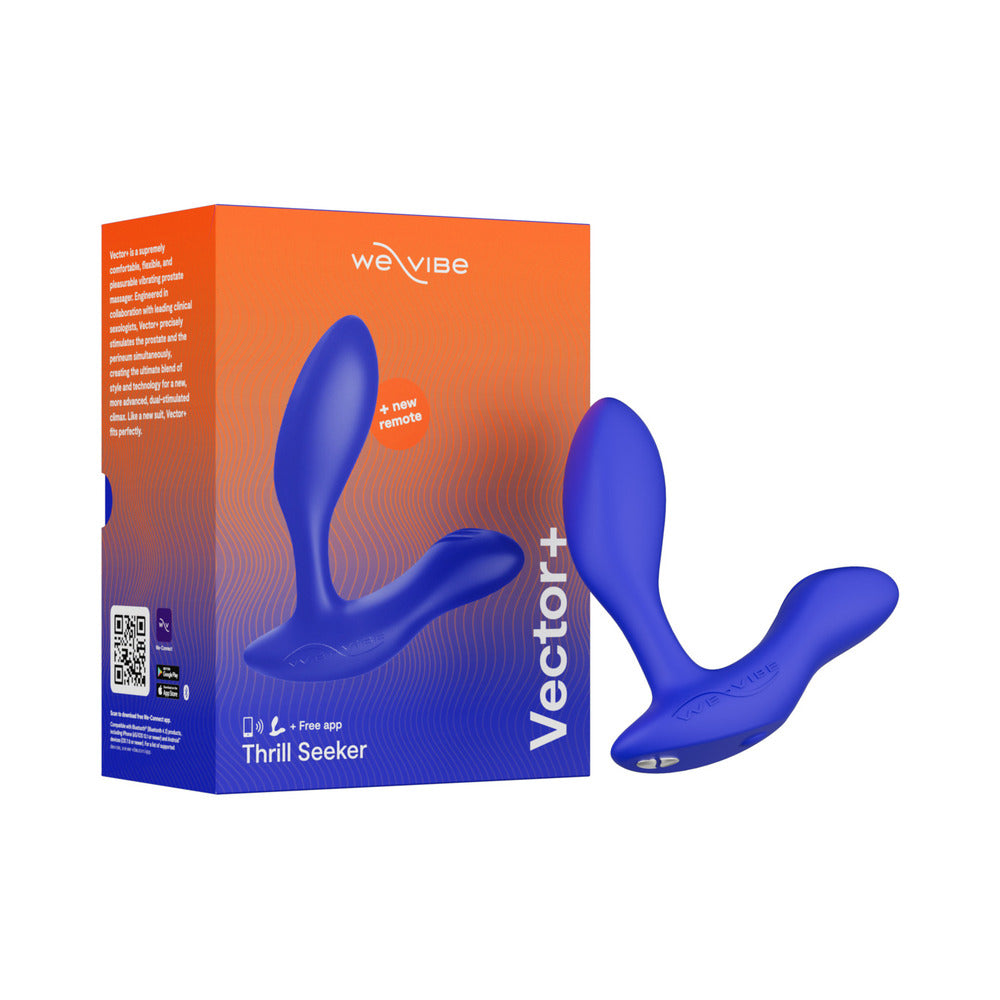 Masajeador de próstata de doble estimulación We-Vibe Vector+ azul real