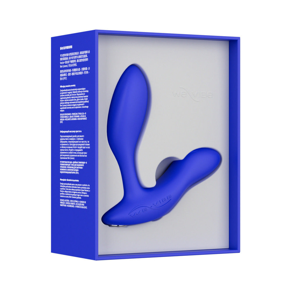 Masajeador de próstata de doble estimulación We-Vibe Vector+ azul real