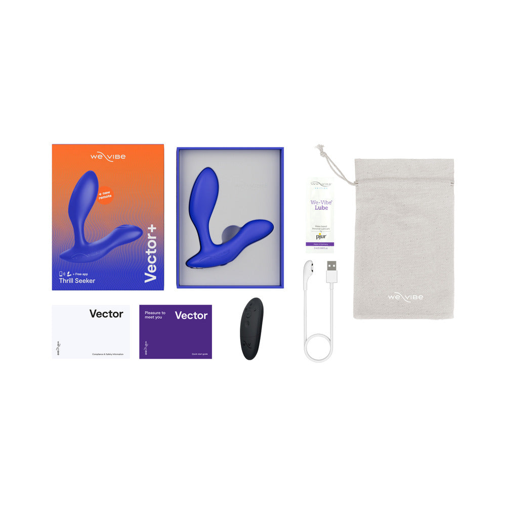 Masajeador de próstata de doble estimulación We-Vibe Vector+ azul real