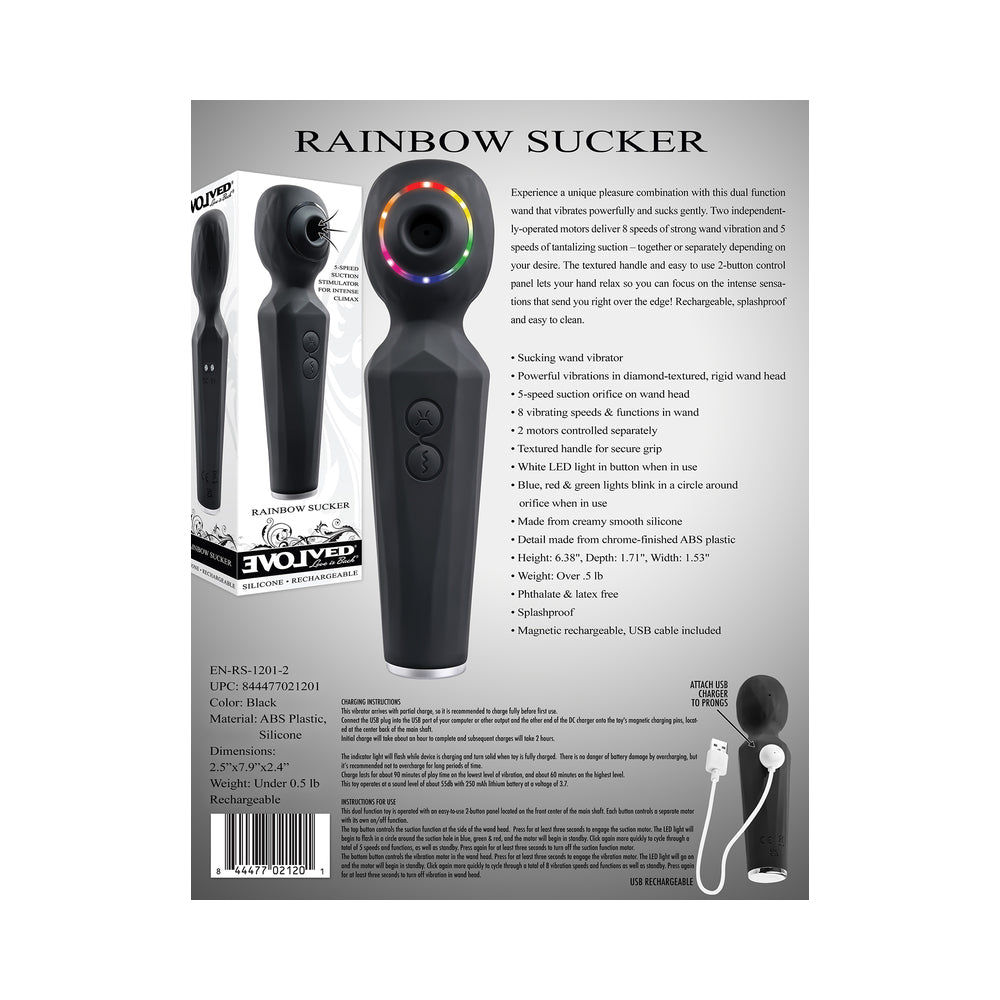 Evolved RainbowSucker SuctWandVibe Blk