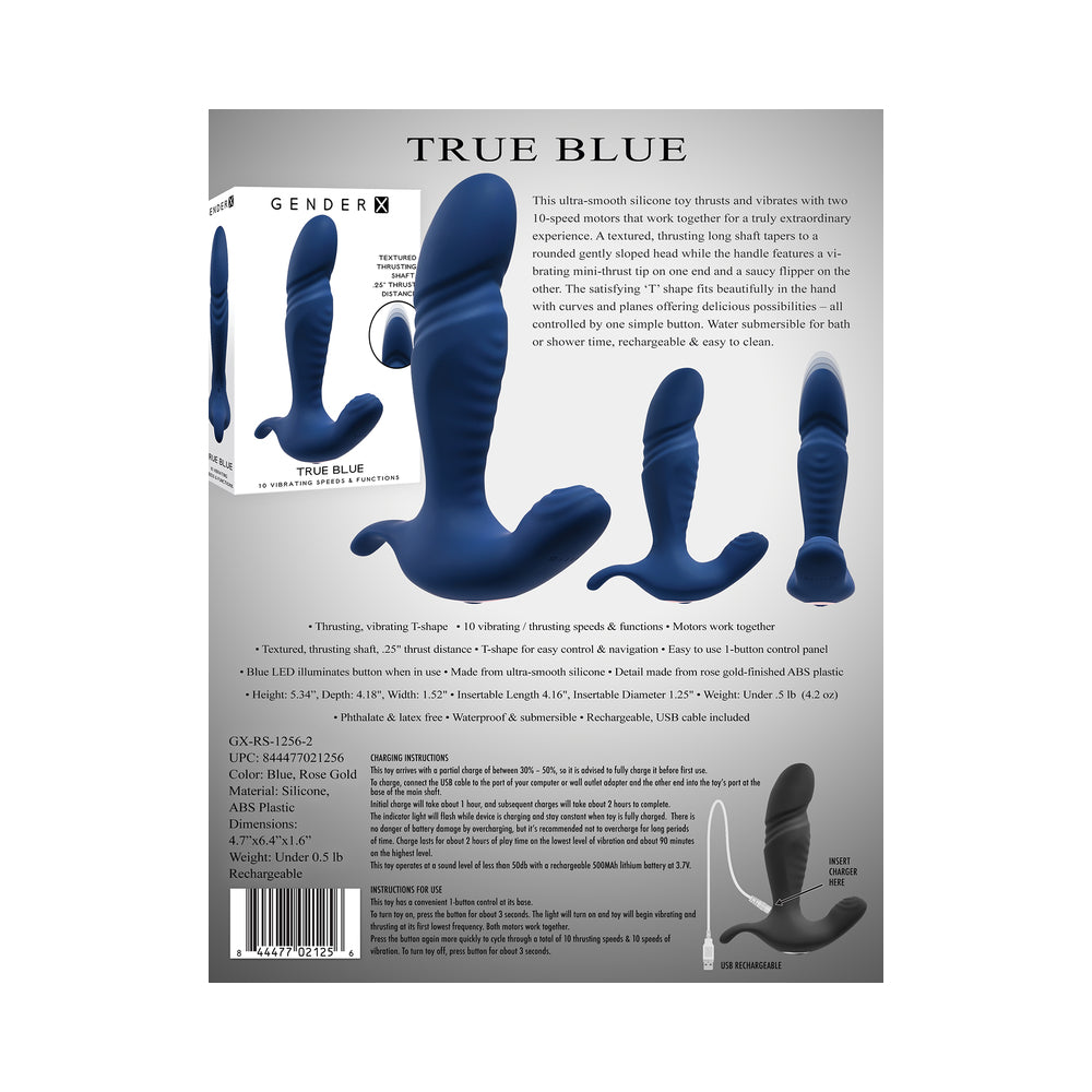 GX True Blue Thrusting Vibrator