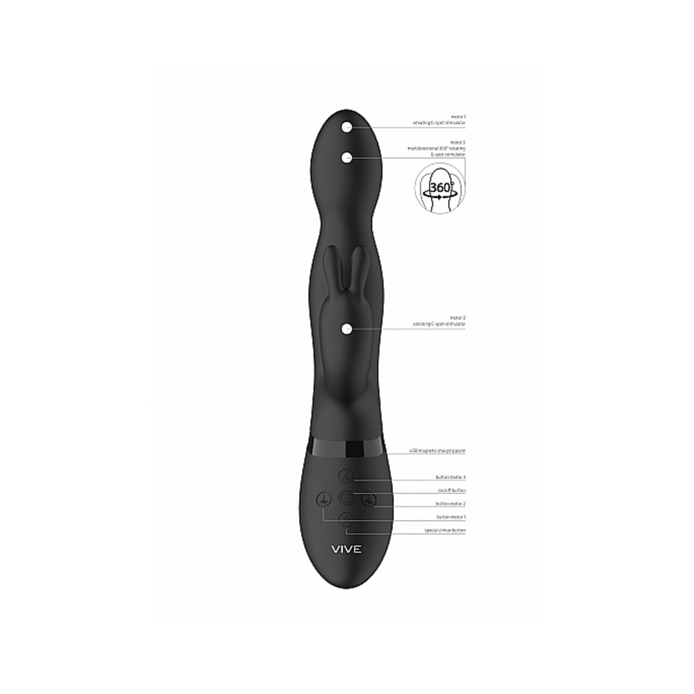 VIVE NIVA Rabbit Vibrator Black