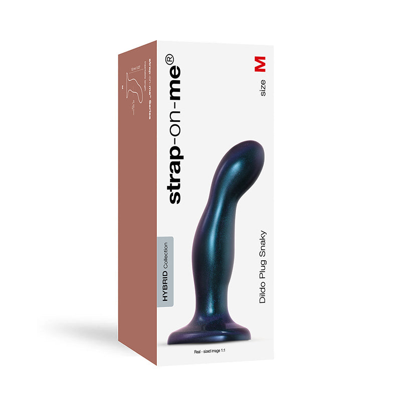Strap-On-Me Hybrid Collection Dildo Plug Snaky Metallic Blue Medium
