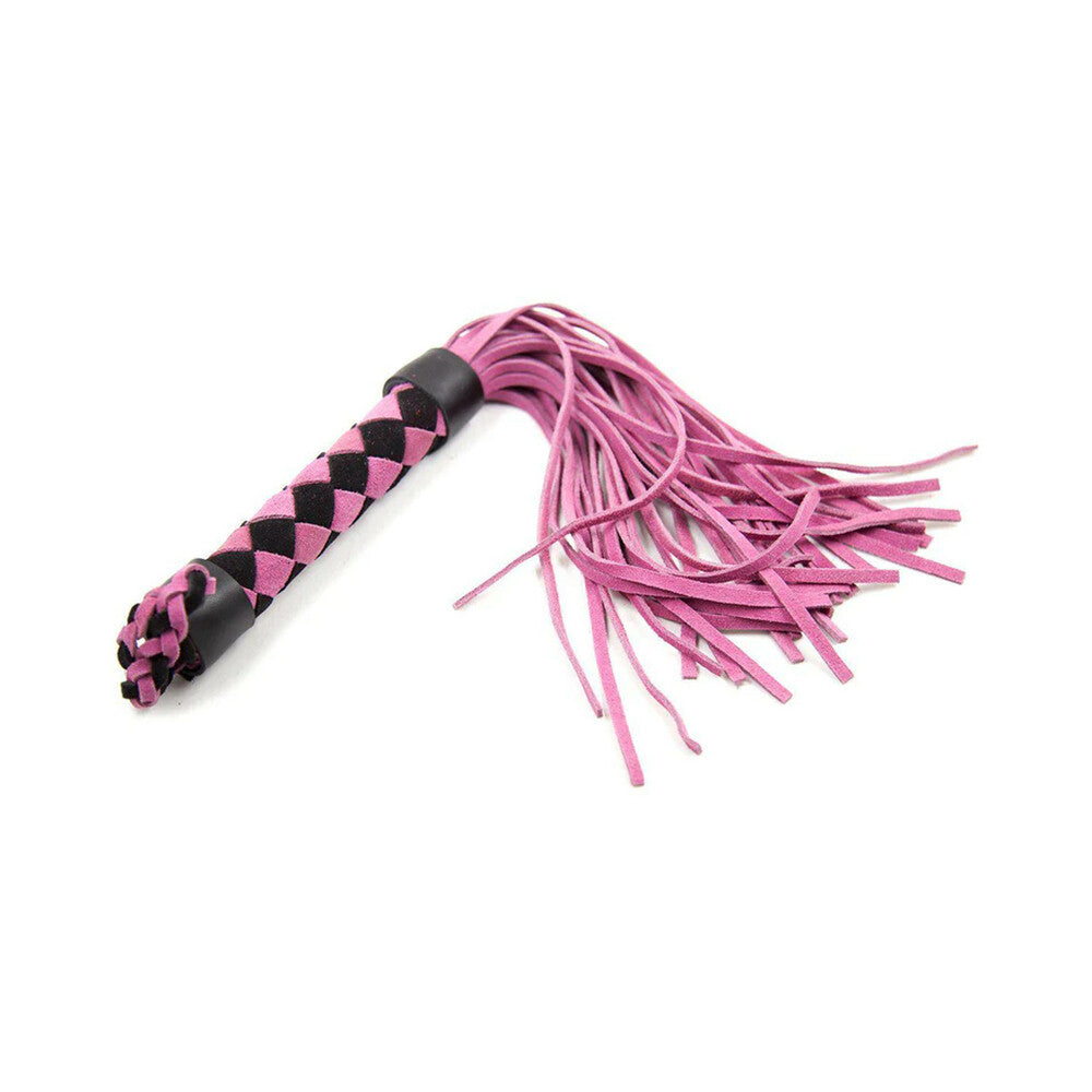 Flogger de cuero rosa de 15,5 pulgadas de Ple'sur