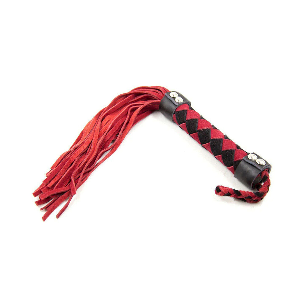 Flogger de cuero rojo Ple'sur de 15,5 pulgadas