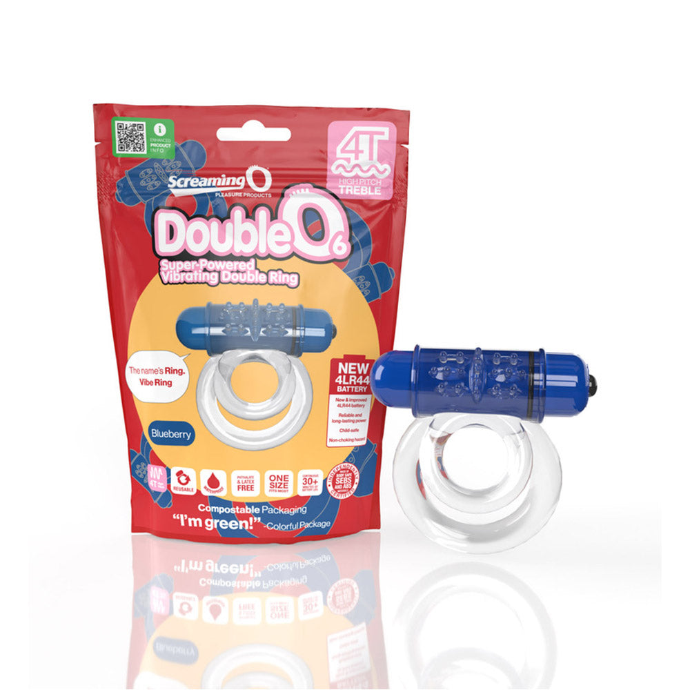 Screaming O 4T DoubleO 6 Vibrating Double Cockring Blueberry