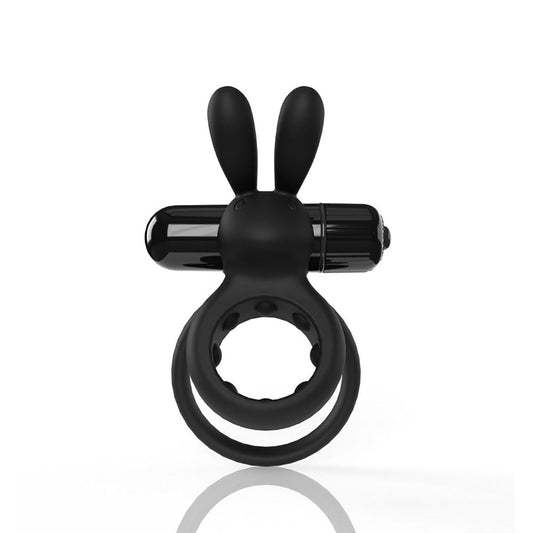 Anillo vibrador para el pene doble Screaming O 4B Ohare, color negro