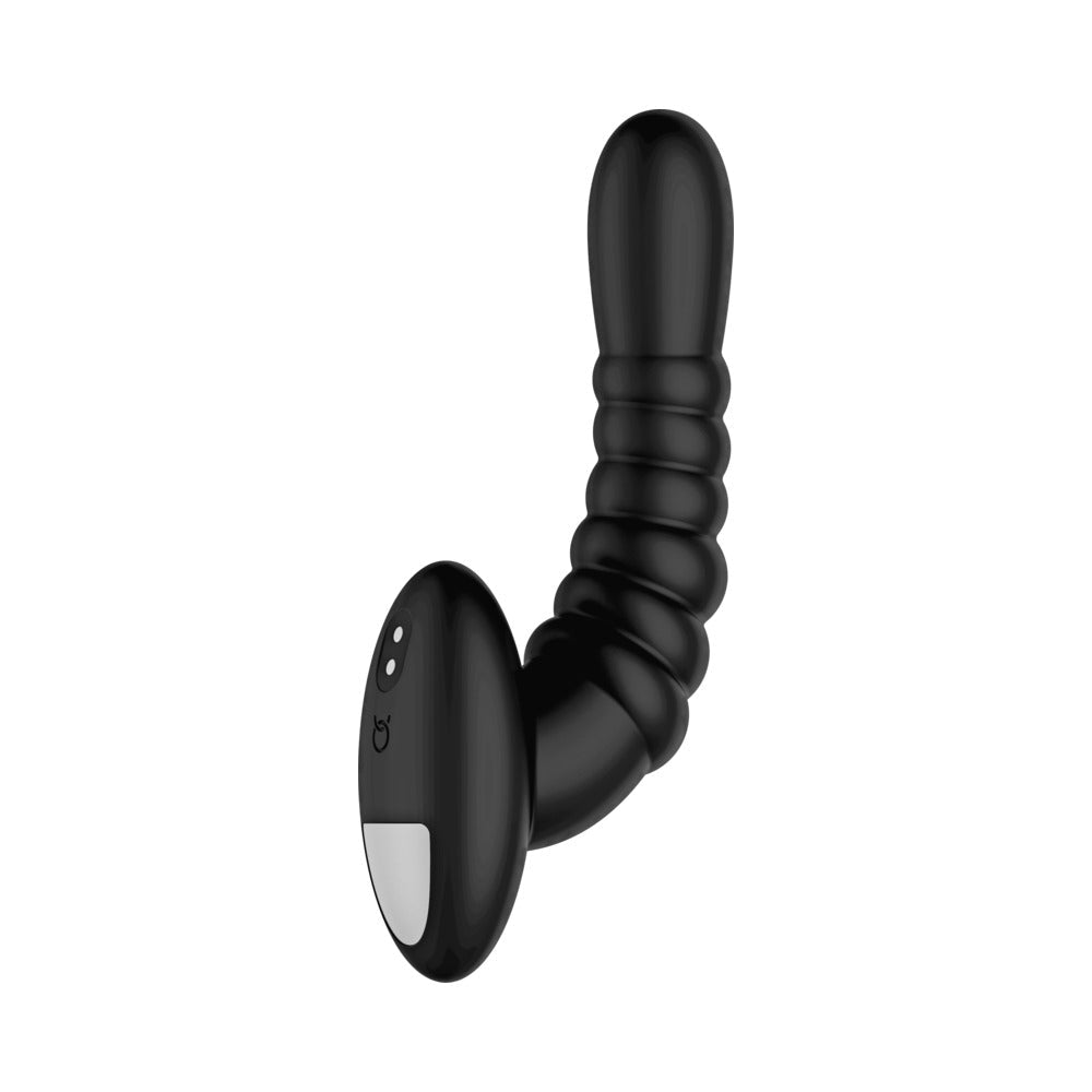 Forto Ribbed Pro Rechargeable Silicone Vibrating Anal Massager Black