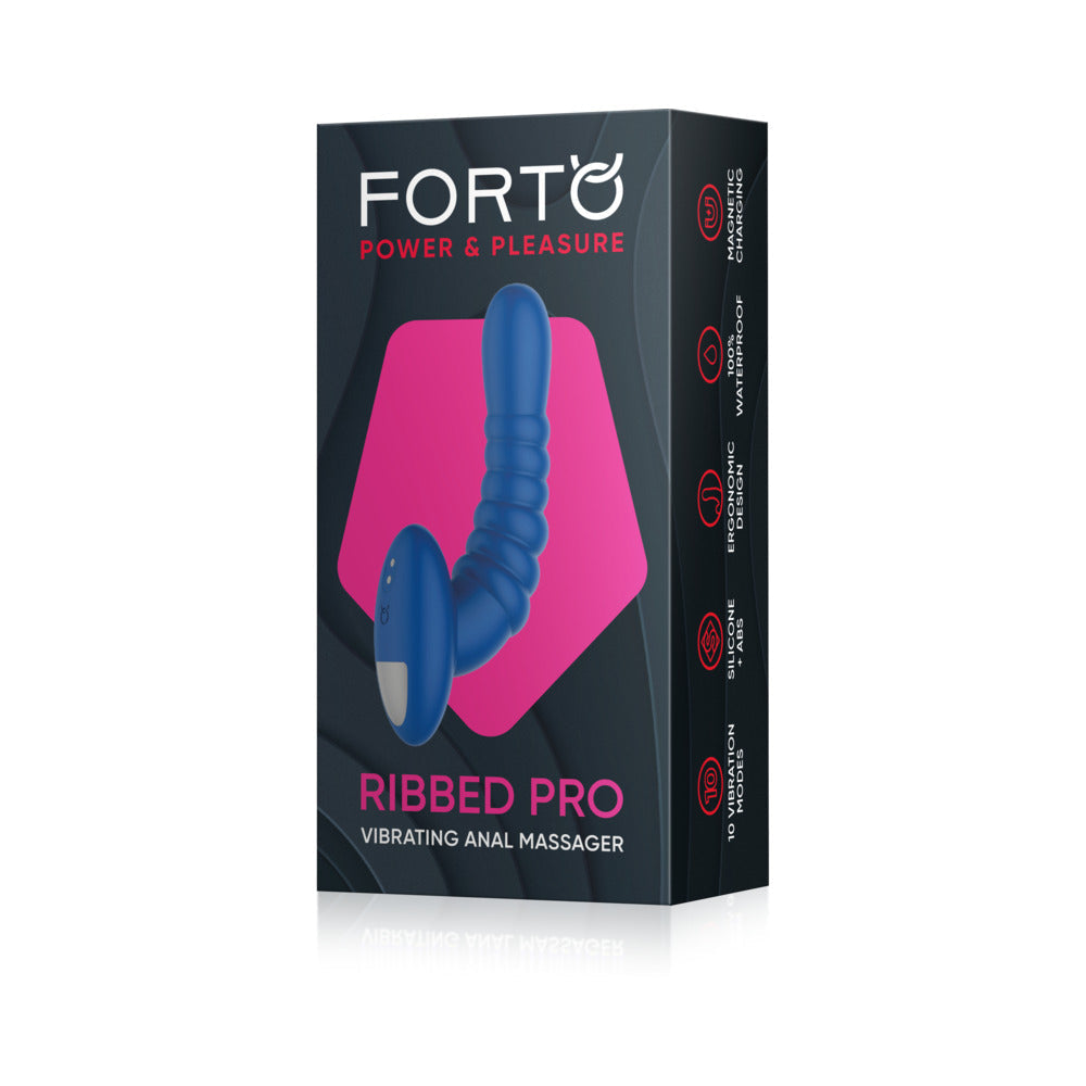 Forto Ribbed Pro Vibr Anal Massager Blu