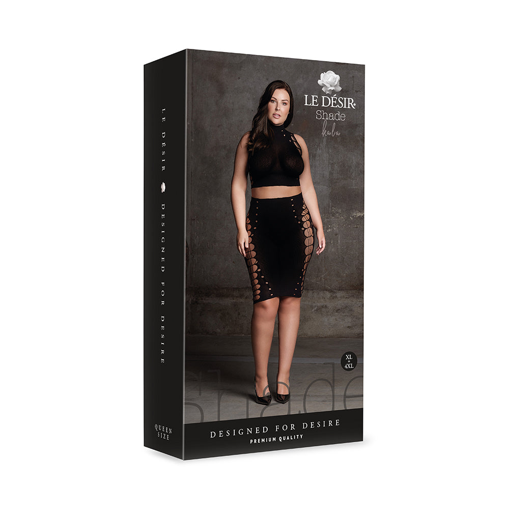 Le Desir Shade Kala Crop&SkirtSet Blk QS