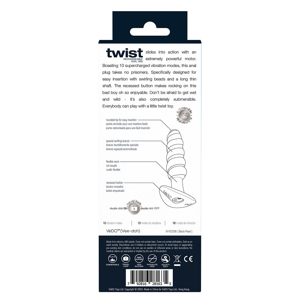 VeDO Twist Vibrating Anal Plug Black